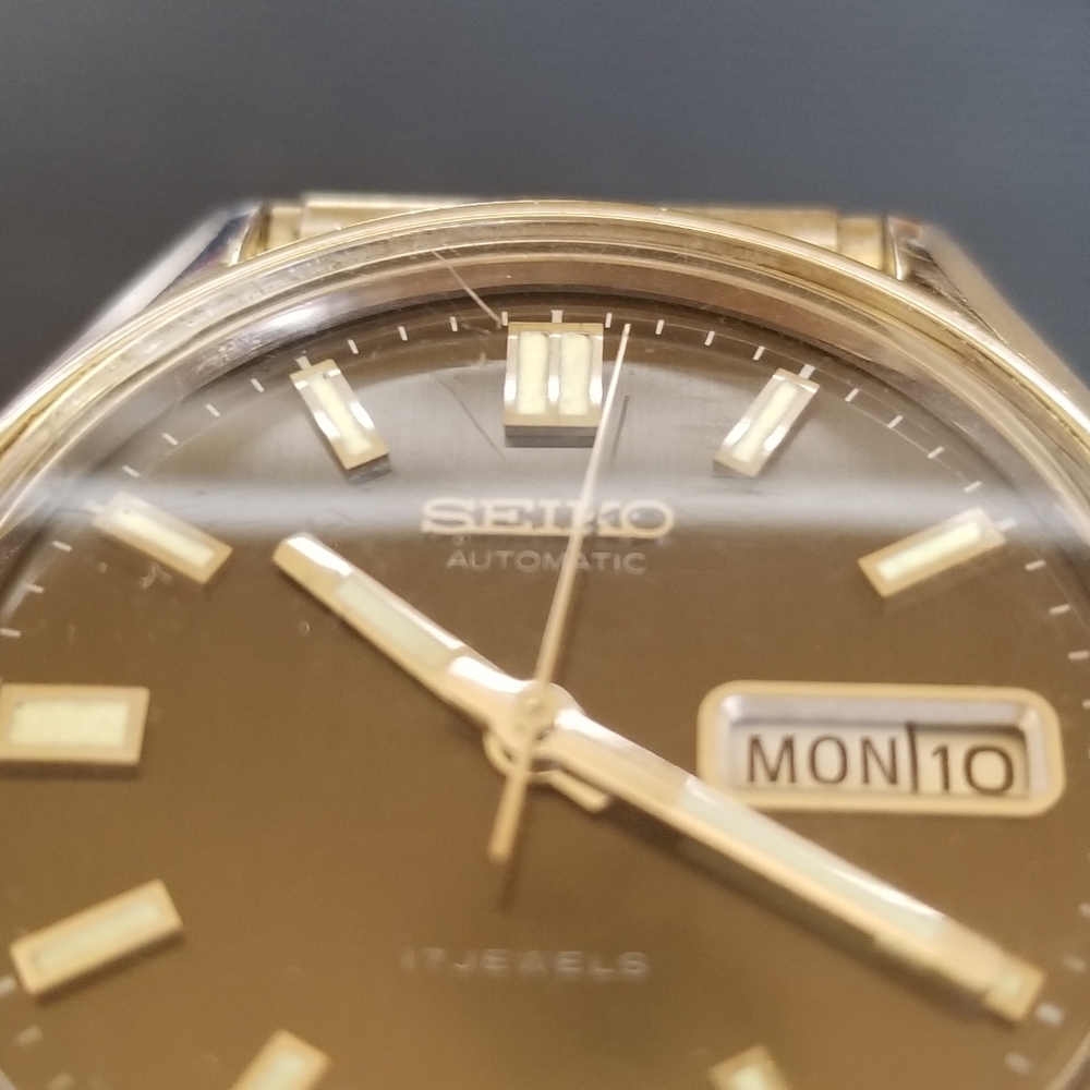 Vintage Cool Seiko Automatic 17 Jewels 6309 8239 A2 Men's Day Date Watch - Picture 3 of 12